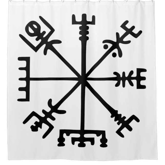 Vegvísir (Viking Compass) Shower Curtain (Front)