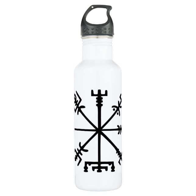 Vegvísir (Viking Compass) Stainless Steel Water Bottle (Front)
