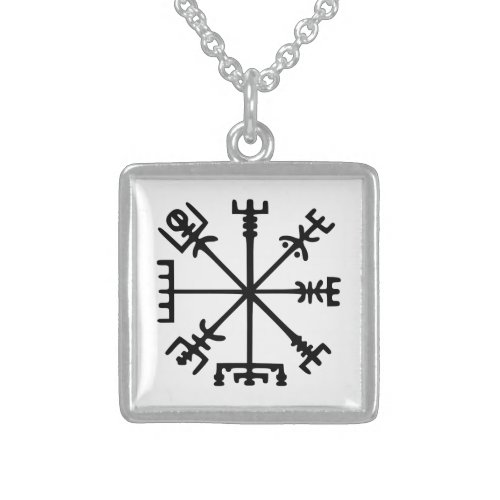 Vegvsir Viking Compass Sterling Silver Necklace