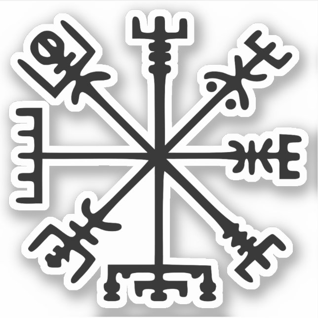 Vegvísir (Viking Compass) Sticker (Front)
