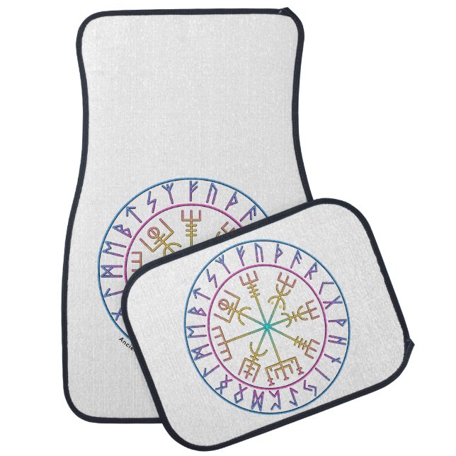 Vegvisir Viking Compass Symbol Design Car Floor Mat (Set)