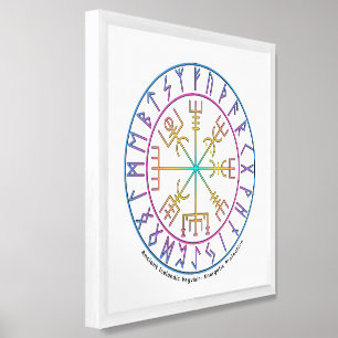 Vegvisir Viking Compass Symbol Design Framed Art