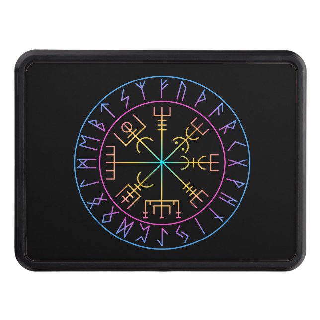Vegvisir Viking Compass Symbol Design Hitch Cover (Front)
