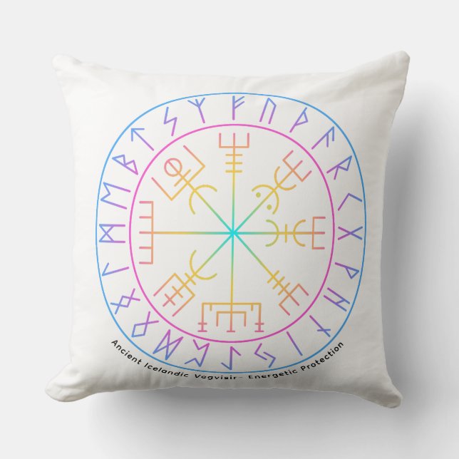 Vegvisir Viking Compass Symbol Design  Throw Pillow (Front)