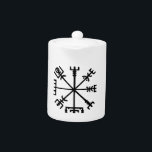 Vegvísir (Viking Compass) Teapot<br><div class="desc">Vegvísir (Viking Compass) / Nordic Symbols. If this sign is carried, one will never lose one's way in storms or bad weather, even when the way is not known. Globe Trotters specialises in idiosyncratic imagery from around the globe. Here you will find unique Greeting Cards, Postcards, Posters, Mousepads and more....</div>