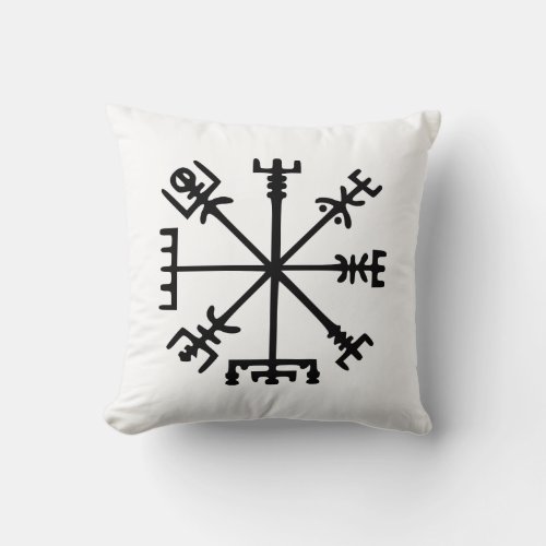 Vegvsir Viking Compass Throw Pillow