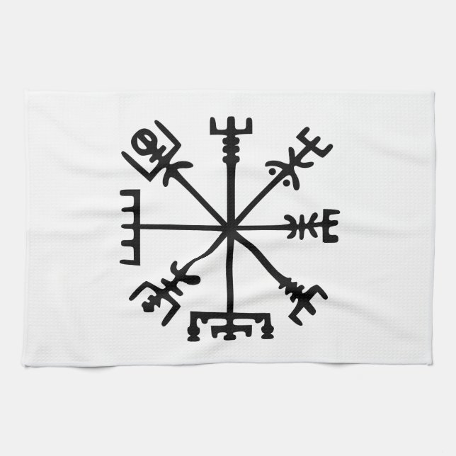 Vegvísir (Viking Compass) Towel (Horizontal)