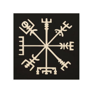 Vegvísir (Viking Compass) Wood Wall Decor