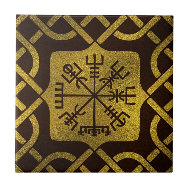 Vegvisir - Viking  Navigation Compass Ceramic Tile (Front)