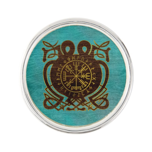 Vegvisir - Viking  Navigation Compass Lapel Pin (Front)