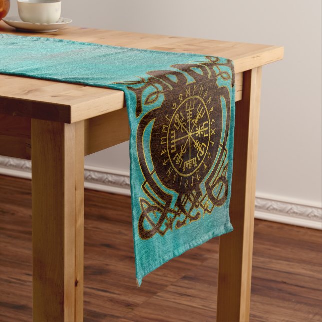 Vegvisir - Viking  Navigation Compass Short Table Runner (In Situ)