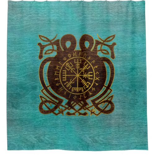 Vegvisir _ Viking  Navigation Compass Shower Curtain