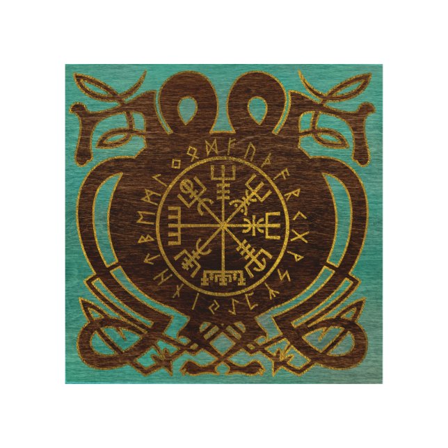 Vegvisir - Viking  Navigation Compass Wood Wall Decor (Front)