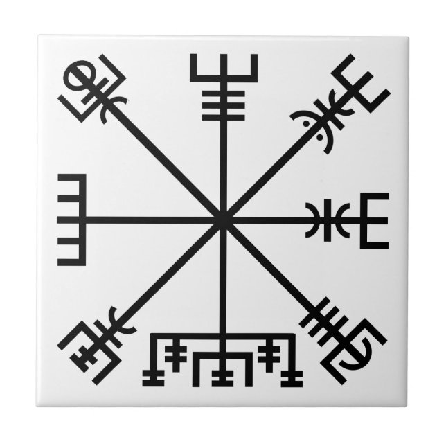 Vegvisir Viking Symbol Ceramic Tile (Front)