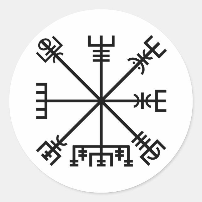 Vegvisir Viking Symbol Classic Round Sticker (Front)