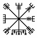 Vegvisir Viking Symbol Cutout<br><div class="desc">A vegvísir (Nordic for sign post or wayfinder) is an Nordic magical stave intended to help the bearer find their way through rough weather. The symbol is attested in the Huld Manuscript,  collected in Iceland by Geir Vigfusson in 1880 (but consisting of material of earlier origin).</div>