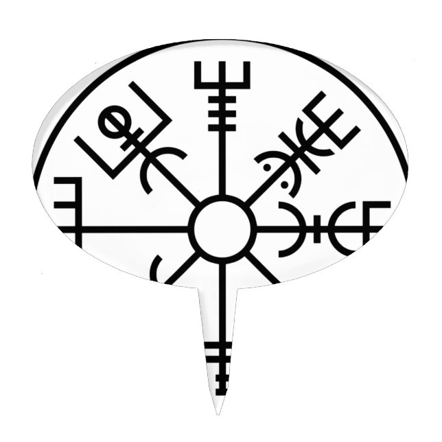 vegvisir Viking Symbol Norse Shield Odin Cake Topper (Front)