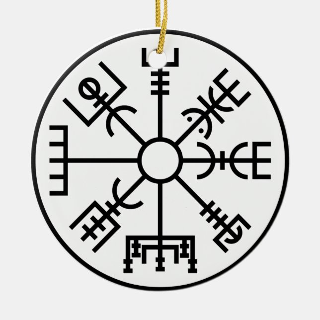vegvisir Viking Symbol Norse Shield Odin Ceramic Ornament (Front)