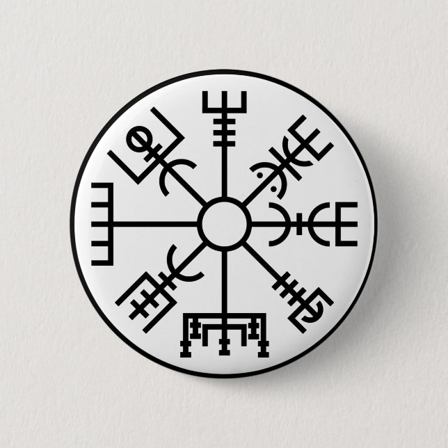 vegvisir Viking Symbol Norse Shield Odin Pinback Button (Front)