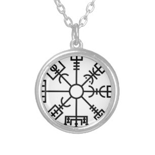 vegvisir Viking Symbol Norse Shield Odin Silver Plated Necklace