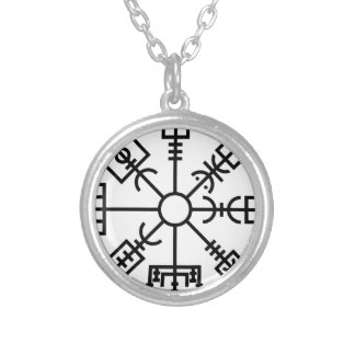 vegvisir Viking Symbol Norse Shield Odin Silver Plated Necklace