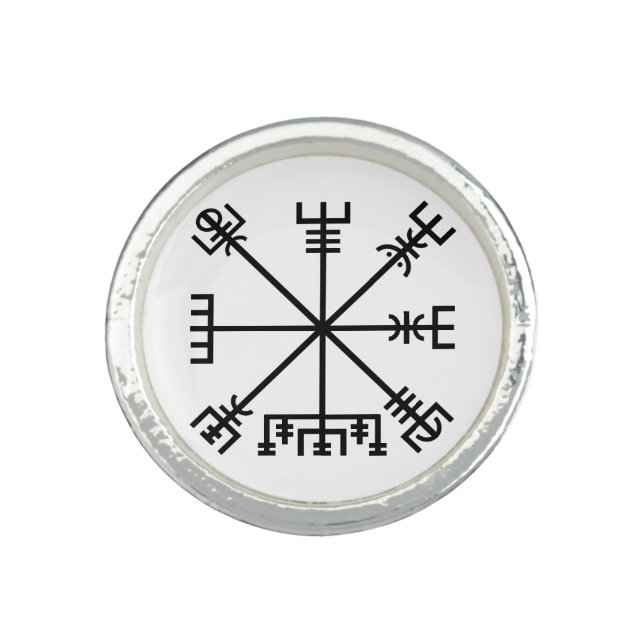 Vegvisir Viking Symbol Ring (Front)