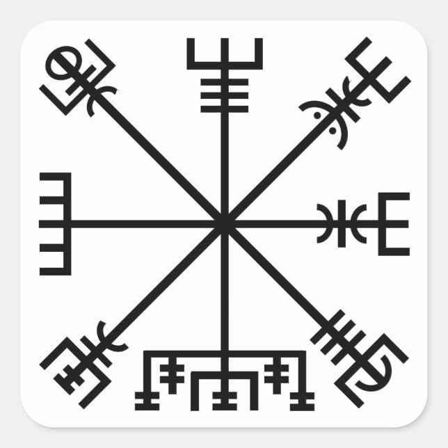 Vegvisir Viking Symbol Square Sticker (Front)