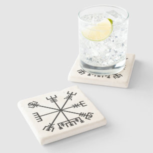 Vegvisir Viking Symbol Stone Coaster