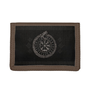 Vegvisir with Ouroboros and runes Tri-fold Wallet