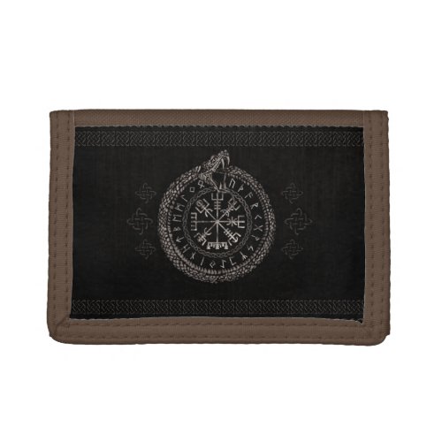 Vegvisir with Ouroboros and runes Trifold Wallet
