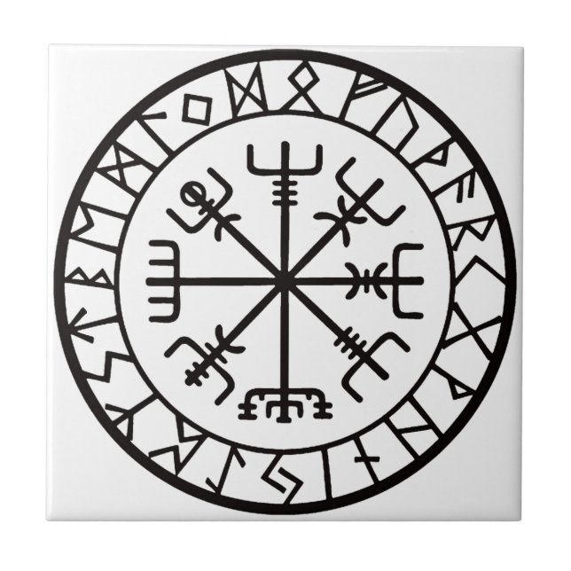 VegvisirCompass.jpg Ceramic Tile (Front)