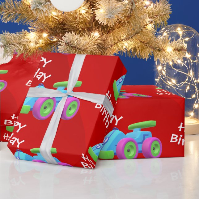 Vehicle Birthday Wrapping Paper (Holidays)