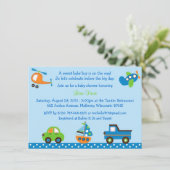Vehicle Car Truck Baby Shower Invitation (Standing Front)