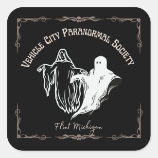Vehicle City Paranormal Society Flint Michigan Square Sticker