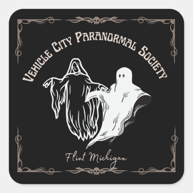 Vehicle City Paranormal Society Flint Michigan Square Sticker (Front)