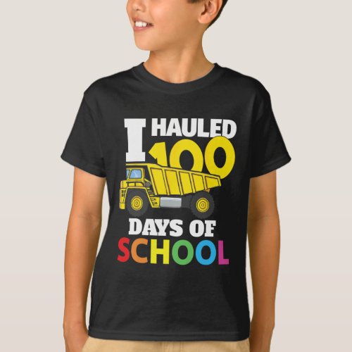 Vehicle Cool 100 Days Of School Dump Truck   T_Shirt