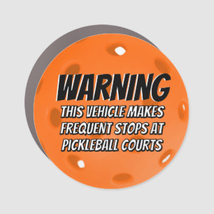 Vehicle Makes Frequent Stops at Pickleball Courts Car Magnet