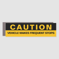 Vehicle Makes Frequent Stops Safety Bumper Sticker