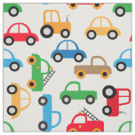 Vehicle pattern with car firetruck tractor fabric