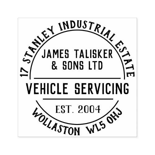 Vehicle Servicing Rubber Stamp