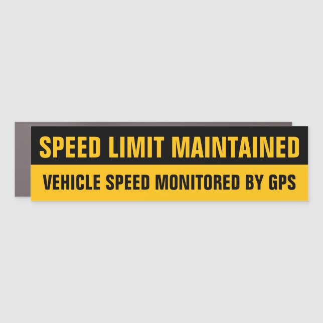 Vehicle Speed Monitored GPS Safety Bumper Sticker Car Magnet (Front)