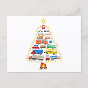 Vehicles Christmas Tree Gift, Vehicles Costumes Postcard