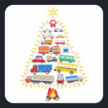 Vehicles Christmas Tree Gift, Vehicles Costumes Square Sticker<br><div class="desc">Funny car Christmas Tree Gift,  Truck Christmas Tree,  Play Christmas with vehicles,  Christmas Gift For friends and family. All vehicles For The Christmas Holidays. Funny vehicles Christmas Shirt and T-shirt. Click the "customize further" button if you wish to re-arrange and format the style and placement of the text.</div>