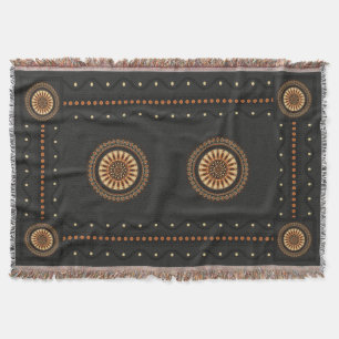 Veii Vessel: Etruscan Bucchero Woven Throw Blanket