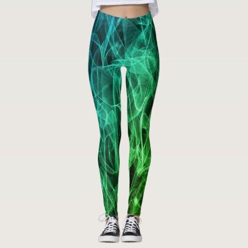 Veil like a X_ray image neon green Leggings