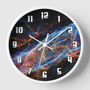 Veil Nebula NASA Hubble Space Photo Clock