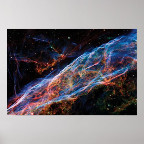 Veil Nebula NASA Hubble Space Photo Poster