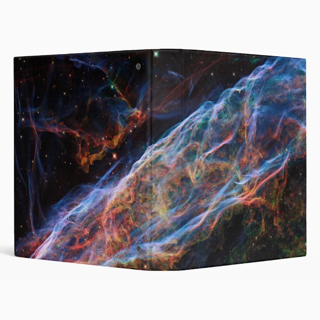 Veil Nebula Supernova Remnants Hubble Telescope 3 Ring Binder (Background)