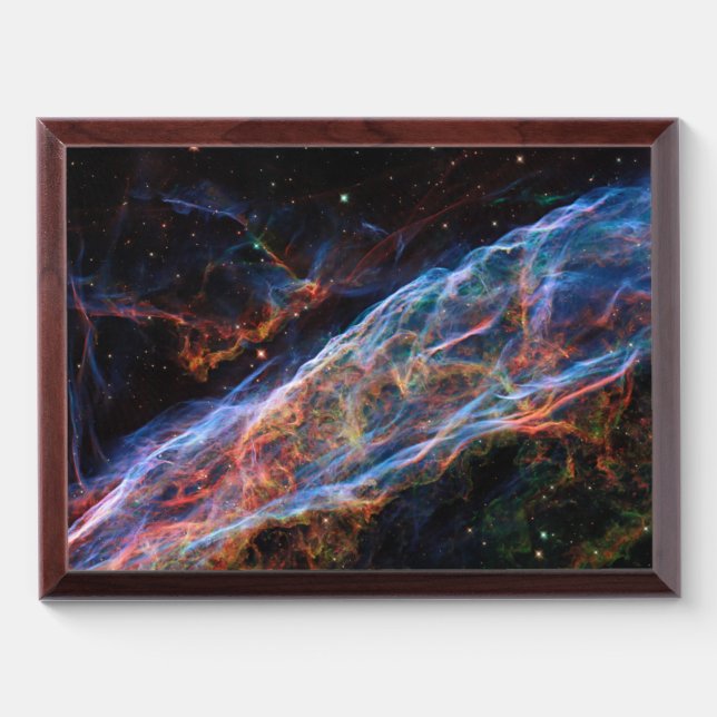 Veil Nebula Supernova Remnants Hubble Telescope Award Plaque (Horizontal)