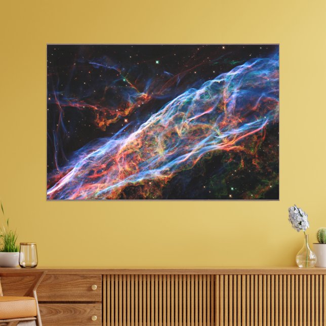 Veil Nebula Supernova Remnants Hubble Telescope Canvas Print (Insitu(LivingRoom))